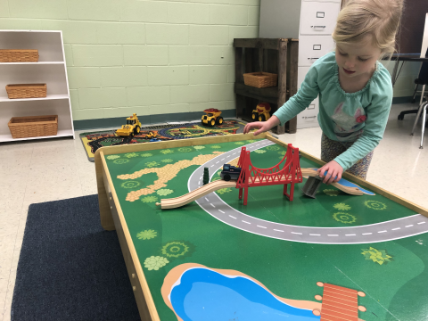 Fun at the train table.