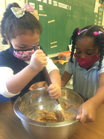 Baking a delicious treat.