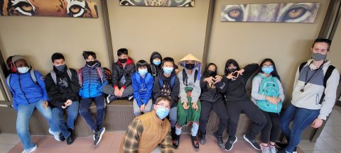 A photo op in the primate area.