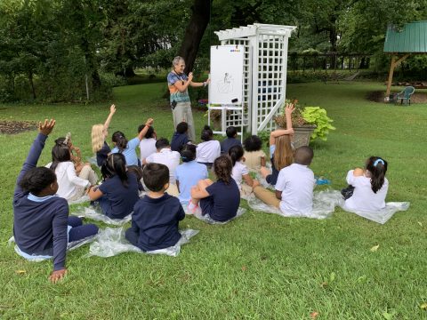 Students learn outdoors in our on-site nature center.