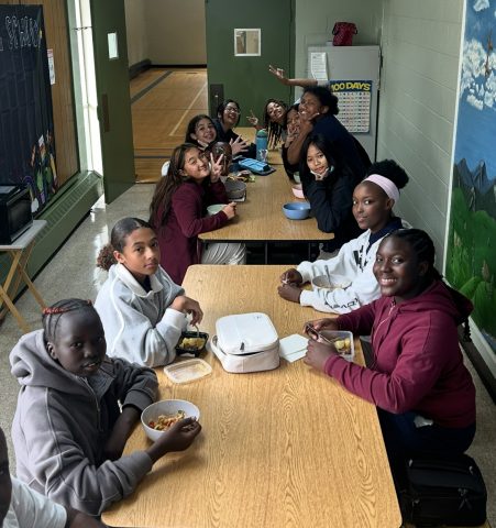 Students enjoy a delicious lunch prepared by our chef, Ms. Martin, made possible by generous support from the Halbritter Charity.